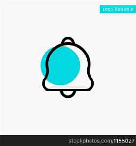 Alert, Bell, Notification, Sound turquoise highlight circle point Vector icon