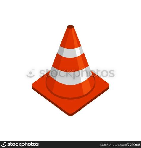 Alert cone icon. Flat illustration of alert cone vector icon for web. Alert cone icon, flat style