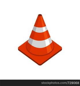 Alert cone icon. Flat illustration of alert cone vector icon for web. Alert cone icon, flat style