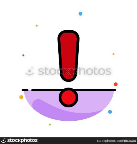 Alert, Danger, Warning, Sign Abstract Flat Color Icon Template