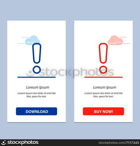 Alert, Danger, Warning, Sign Blue and Red Download and Buy Now web Widget Card Template