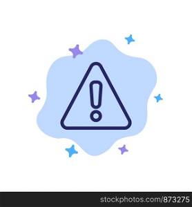 Alert, Danger, Warning, Sign Blue Icon on Abstract Cloud Background