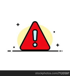 Alert, Danger, Warning, Sign Business Flat Line Filled Icon Vector Banner Template