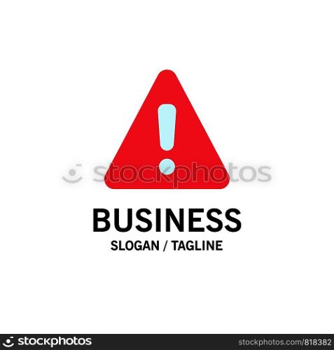Alert, Danger, Warning, Sign Business Logo Template. Flat Color