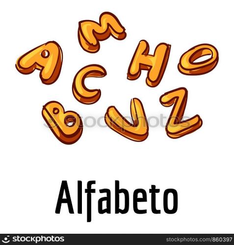 Alfabeto pasta icon. Cartoon of alfabeto pasta vector icon for web design isolated on white background. Alfabeto pasta icon, cartoon style