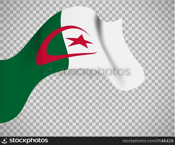 Algeria flag icon on transparent background. Vector illustration. Algeria flag on transparent background