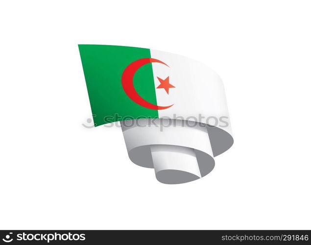 Algeria flag, vector illustration on a white background,. Algeria flag, vector illustration on a white background