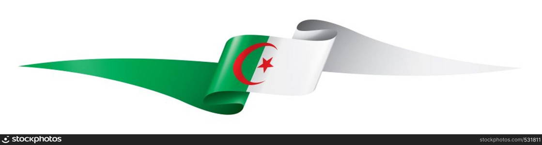 Algeria flag, vector illustration on a white background,. Algeria flag, vector illustration on a white background