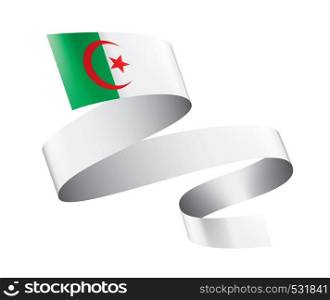 Algeria flag, vector illustration on a white background,. Algeria flag, vector illustration on a white background