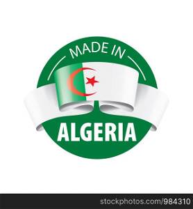Algeria flag, vector illustration on a white background,. Algeria flag, vector illustration on a white background