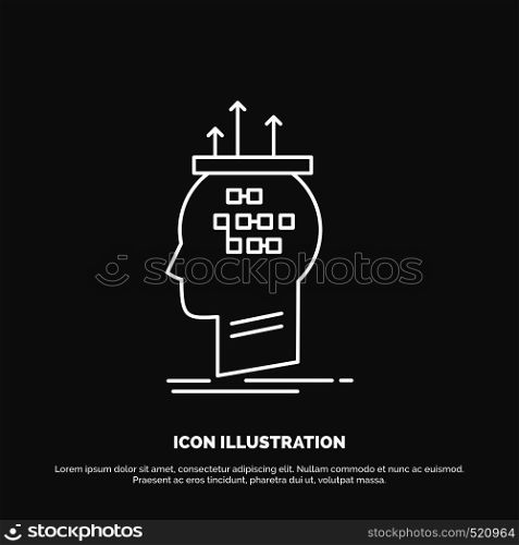 Algorithm, brain, conclusion, process, thinking Icon. Line vector symbol for UI and UX, website or mobile application. Vector EPS10 Abstract Template background