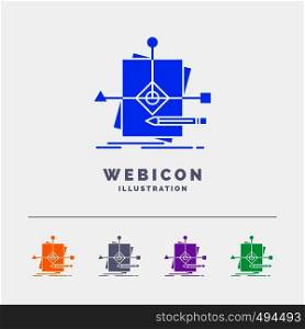 Algorithm, business, foretelling, pattern, plan 5 Color Glyph Web Icon Template isolated on white. Vector illustration. Vector EPS10 Abstract Template background