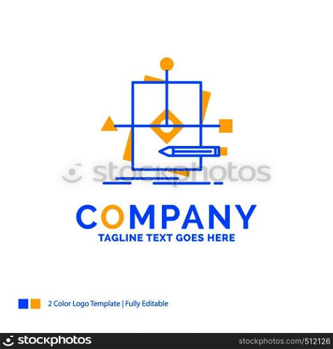 Algorithm, business, foretelling, pattern, plan Blue Yellow Business Logo template. Creative Design Template Place for Tagline.