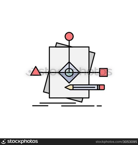 Algorithm, business, foretelling, pattern, plan Flat Color Icon Vector