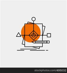 Algorithm, business, foretelling, pattern, plan Line Icon. Vector EPS10 Abstract Template background