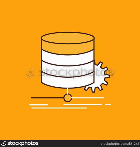 Algorithm, chart, data, diagram, flow Flat Line Filled Icon. Beautiful Logo button over yellow background for UI and UX, website or mobile application. Vector EPS10 Abstract Template background