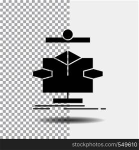 Algorithm, chart, data, diagram, flow Glyph Icon on Transparent Background. Black Icon. Vector EPS10 Abstract Template background