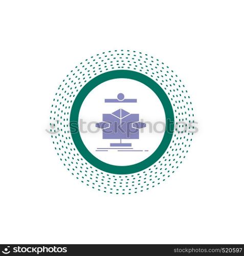 Algorithm, chart, data, diagram, flow Glyph Icon. Vector isolated illustration. Vector EPS10 Abstract Template background