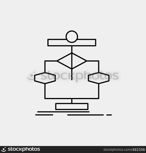 Algorithm, chart, data, diagram, flow Line Icon. Vector isolated illustration. Vector EPS10 Abstract Template background