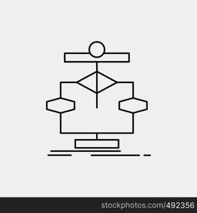 Algorithm, chart, data, diagram, flow Line Icon. Vector isolated illustration. Vector EPS10 Abstract Template background