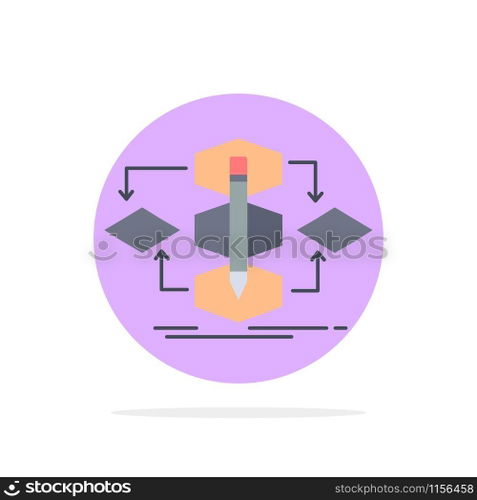 Algorithm, design, method, model, process Flat Color Icon Vector