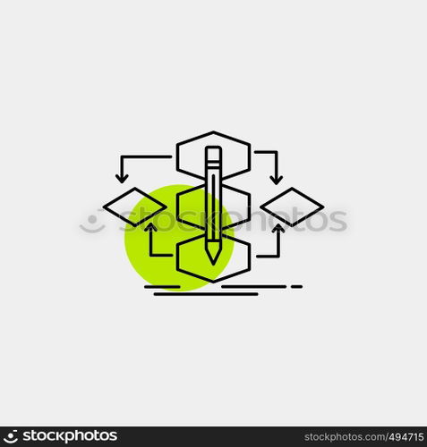Algorithm, design, method, model, process Line Icon. Vector EPS10 Abstract Template background