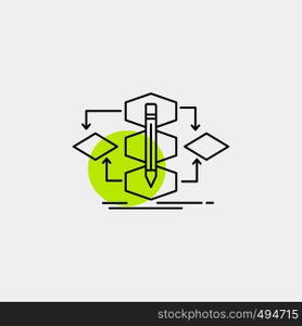 Algorithm, design, method, model, process Line Icon. Vector EPS10 Abstract Template background