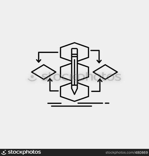 Algorithm, design, method, model, process Line Icon. Vector isolated illustration. Vector EPS10 Abstract Template background