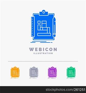 Algorithm, process, scheme, work, workflow 5 Color Glyph Web Icon Template isolated on white. Vector illustration