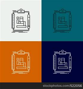 Algorithm, process, scheme, work, workflow Icon Over Various Background. Line style design, designed for web and app. Eps 10 vector illustration. Vector EPS10 Abstract Template background