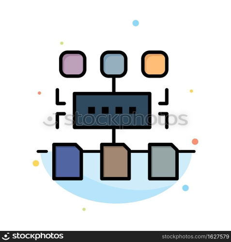 Algorithm, Program, User, Document Abstract Flat Color Icon Template