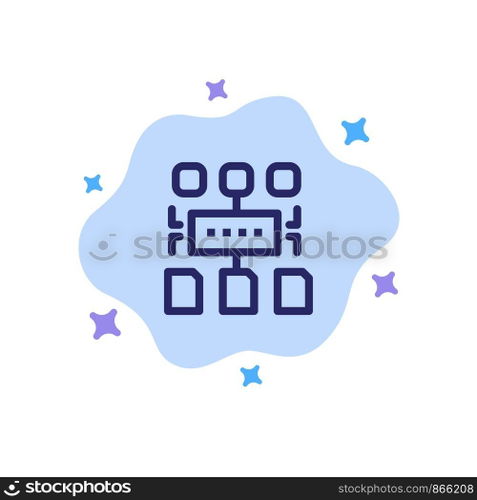 Algorithm, Program, User, Document Blue Icon on Abstract Cloud Background