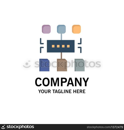 Algorithm, Program, User, Document Business Logo Template. Flat Color