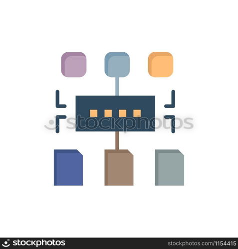 Algorithm, Program, User, Document Flat Color Icon. Vector icon banner Template