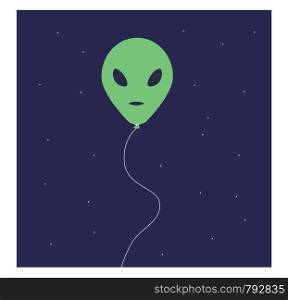 Alien balloon, illustration, vector on white background.