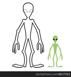 Alien coloring book. Humanoid space alien. Vector illustration.&#xA;