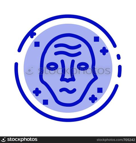 Alien, Galaxy, Science, Space, Ufo Blue Dotted Line Line Icon