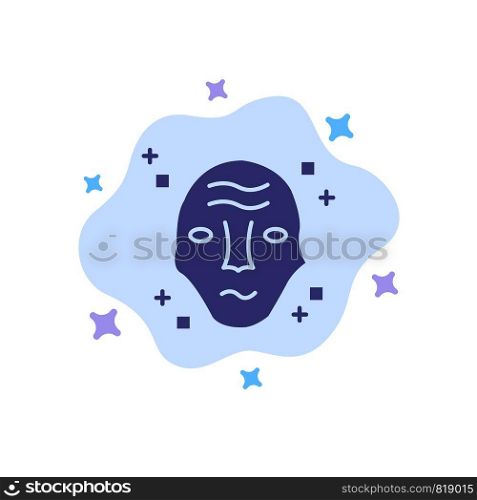Alien, Galaxy, Science, Space, Ufo Blue Icon on Abstract Cloud Background