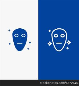 Alien, Galaxy, Space Line and Glyph Solid icon Blue banner Line and Glyph Solid icon Blue banner