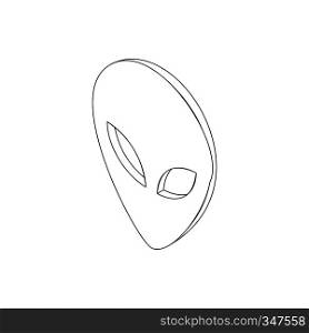 Alien head icon in isometric 3d style on a white background. Alien head icon, isometric 3d style