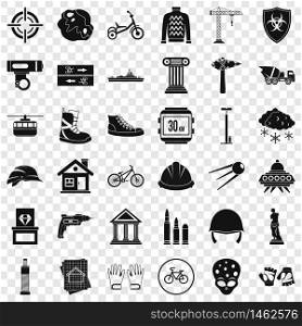 Alien icons set. Simple style of 36 alien vector icons for web for any design. Alien icons set, simple style