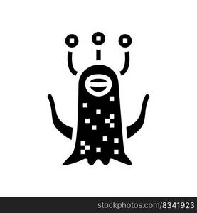 alien monster funny glyph icon vector. alien monster funny sign. isolated symbol illustration. alien monster funny glyph icon vector illustration