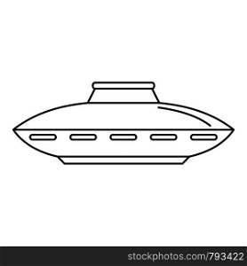 Alien ship icon. Outline alien ship vector icon for web design isolated on white background. Alien ship icon, outline style