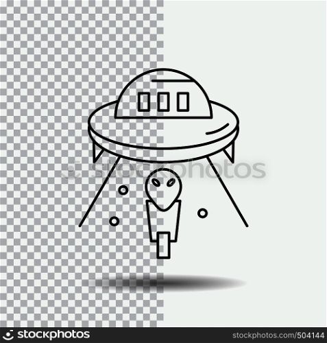 alien, space, ufo, spaceship, mars Line Icon on Transparent Background. Black Icon Vector Illustration. Vector EPS10 Abstract Template background