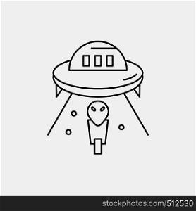 alien, space, ufo, spaceship, mars Line Icon. Vector isolated illustration. Vector EPS10 Abstract Template background