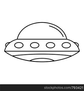 Alien spaceship icon. Outline alien spaceship vector icon for web design isolated on white background. Alien spaceship icon, outline style