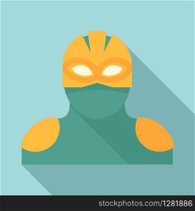 Alien superhero icon. Flat illustration of alien superhero vector icon for web design. Alien superhero icon, flat style