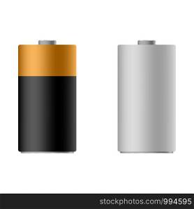 Alkaline battery sign isolated on back. Vector. Alkaline battery sign