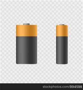 Alkaline battery sign isolated on back. Vector. Alkaline battery sign