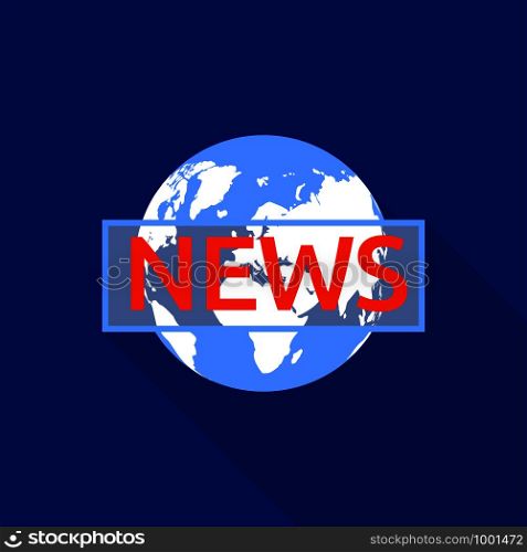 All country news logo. Flat illustration of all country news vector logo for web design. All country news logo, flat style